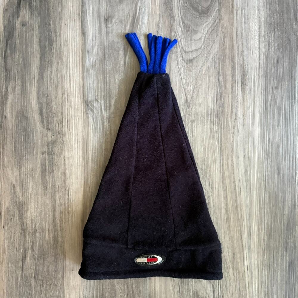 Vintage Tommy Hilfiger Beanie Ski Stocking Cap Pom Pom Fleece